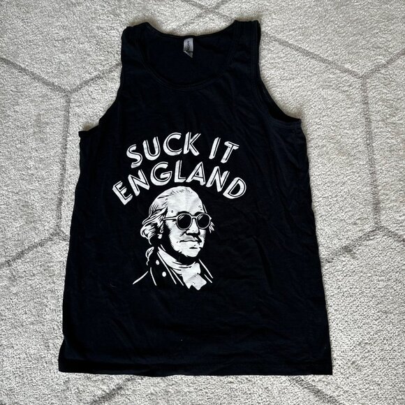 "S*ck It England" July 4th Independence Day George Washington USA Graphic Tank - Picture 1 of 5